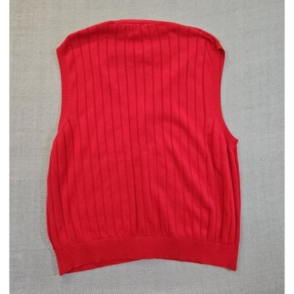 Tommy Hilfiger Sweater Men's XXLarge Red Button Up Sleeveless Vest NWT - Picture 13 of 14